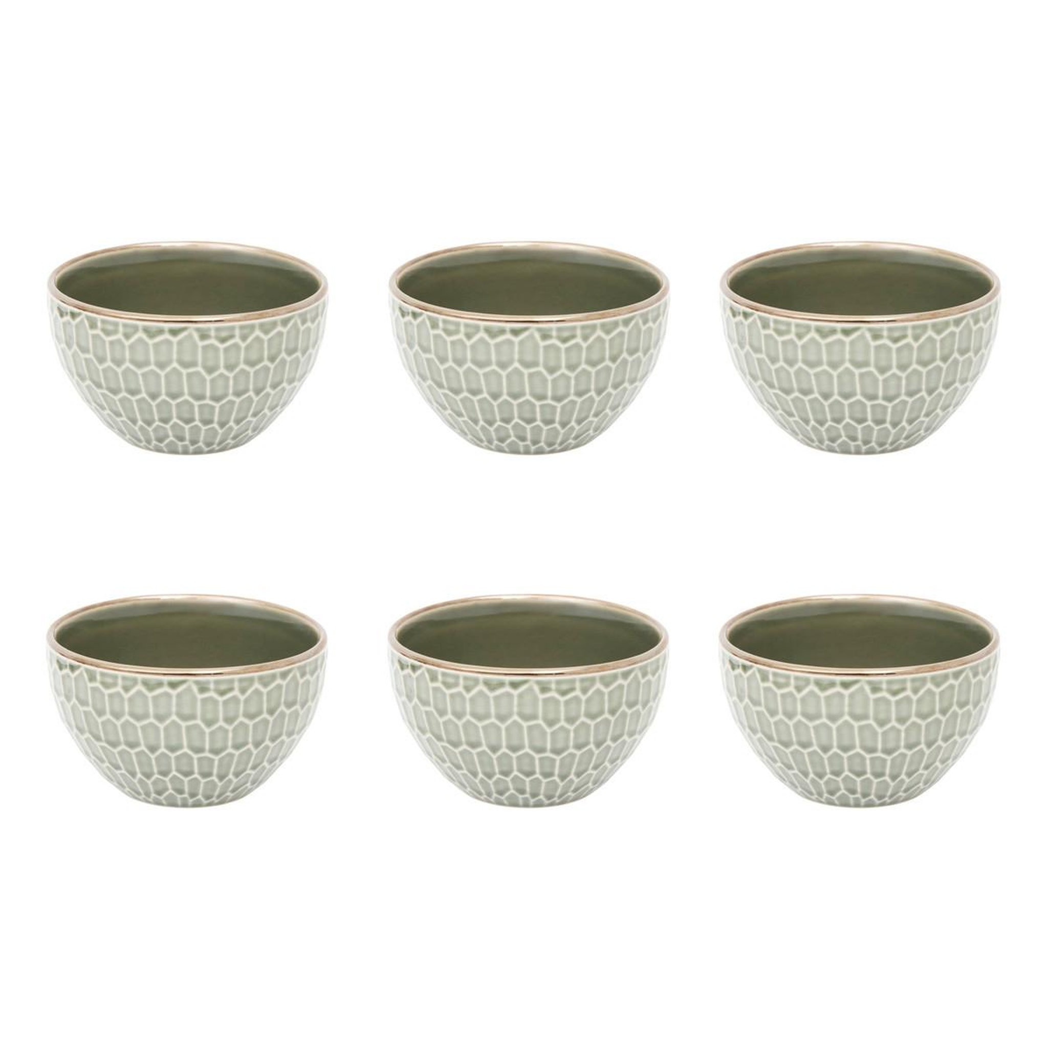 SECRET DE GOURMET Lot de 6 coupelles en faïence  ella  32cl vert
