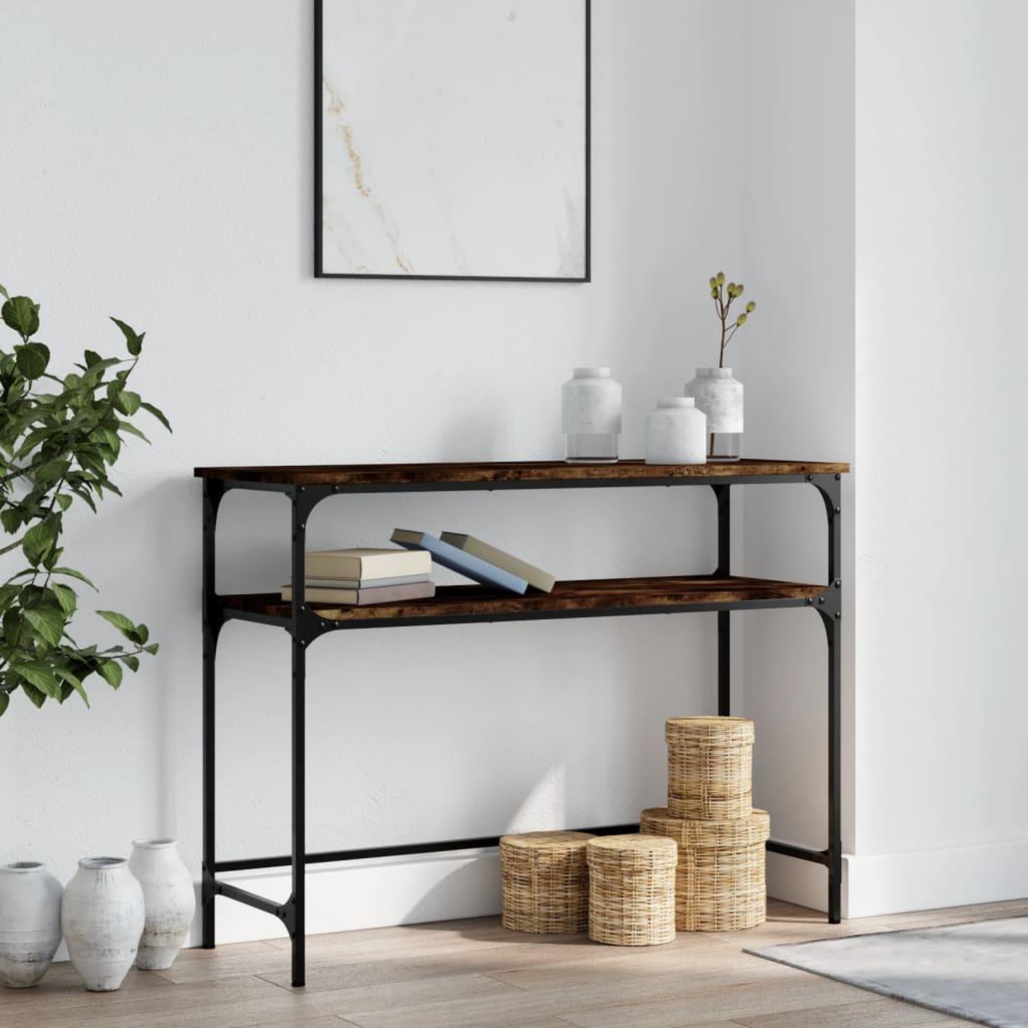 VIDAXL Table console chene fume 100x35,5x75 cm bois d'ingenierie