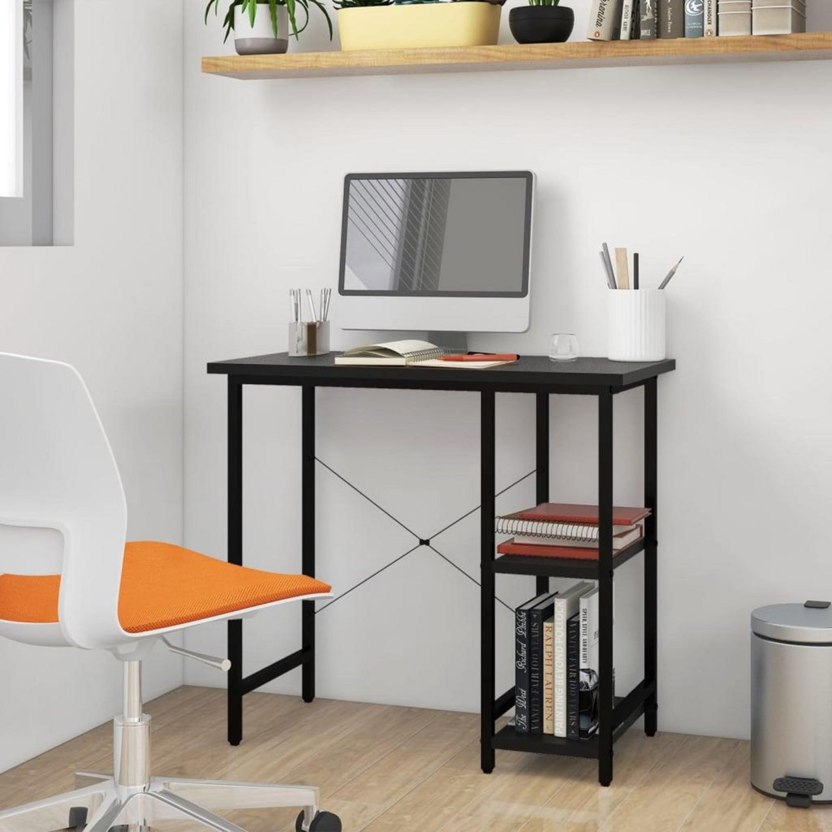 VIDAXL Bureau d'ordinateur Noir 80x40x72 cm MDF et metal