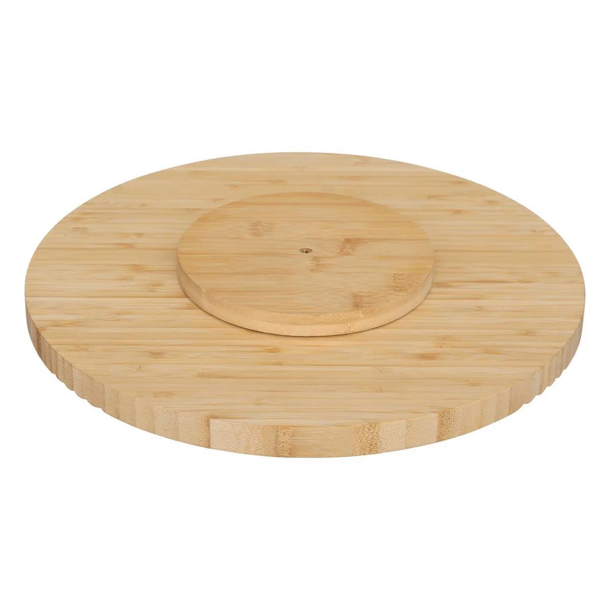 Voir la diapositive 2 : FIVE Plateau tournant en bambou  rainuré  35cm naturel