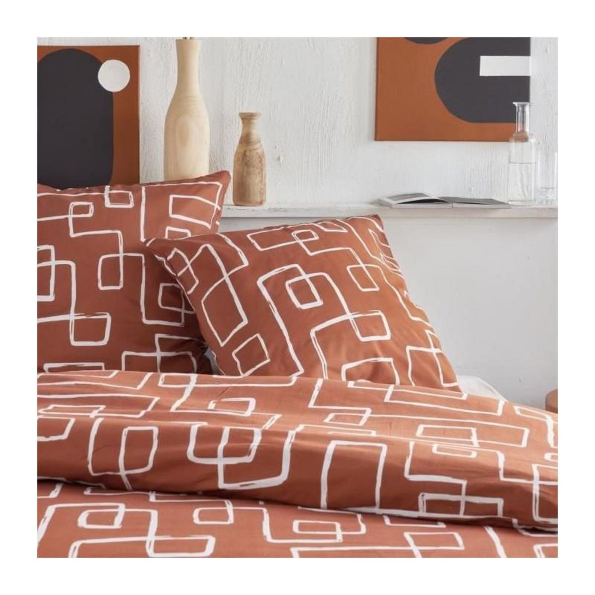 Today Parure de lit - TODAY Crazy - Imprimé Graphique - 2 personnes - 220 x 240 cm - Orange