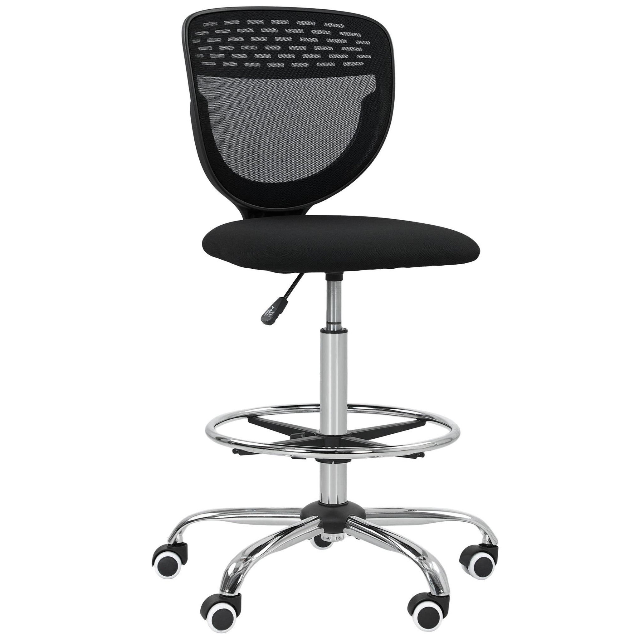 Voir la diapositive 3 : VINSETTO Chaise de bureau haute ergonomique - chaise de travail surélevée - assise haute réglable H.68-88 cm - noir