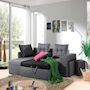 Voir la diapositive 2 : BEST MOBILIER California - canapé d'angle réversible et convertible avec coffre de rangement - gris - gris