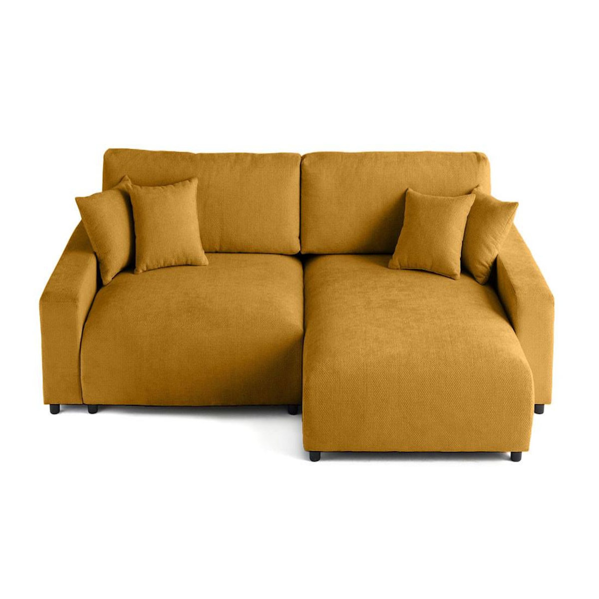 LISA DESIGN Pivoine - canapé d'angle réversible - 4 places - convertible avec coffre - en velours texturé