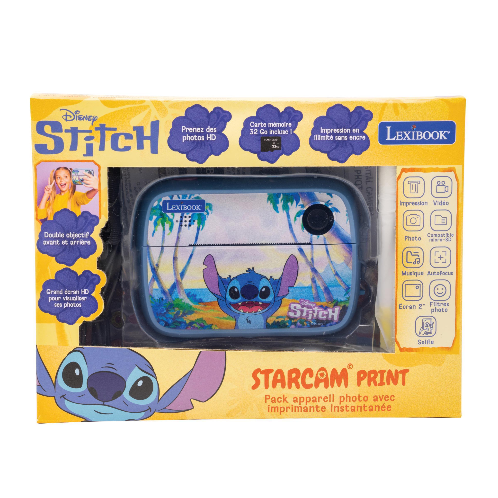 Voir la diapositive 4 : Lexibook Starcam® Print Disney Stitch – Appareil photo HD + imprimante instantanée