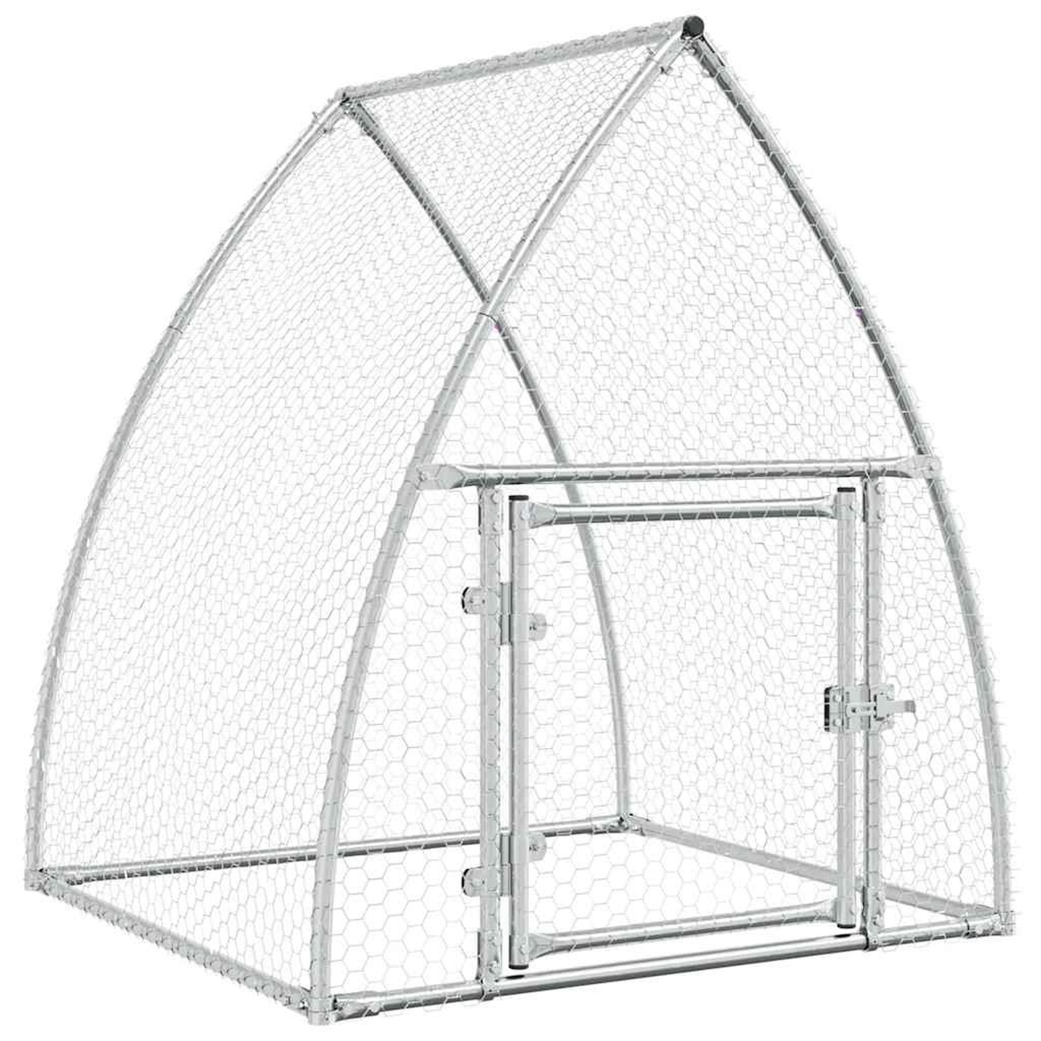 Voir la diapositive 2 : VIDAXL Cage pour poules argente 100x105x120 cm acier galvanise