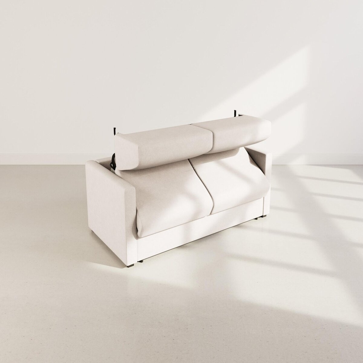 BEST MOBILIER Julia - canapé 3 places convertible express couchage quotidien 140 cm matelas 18 cm en tissu