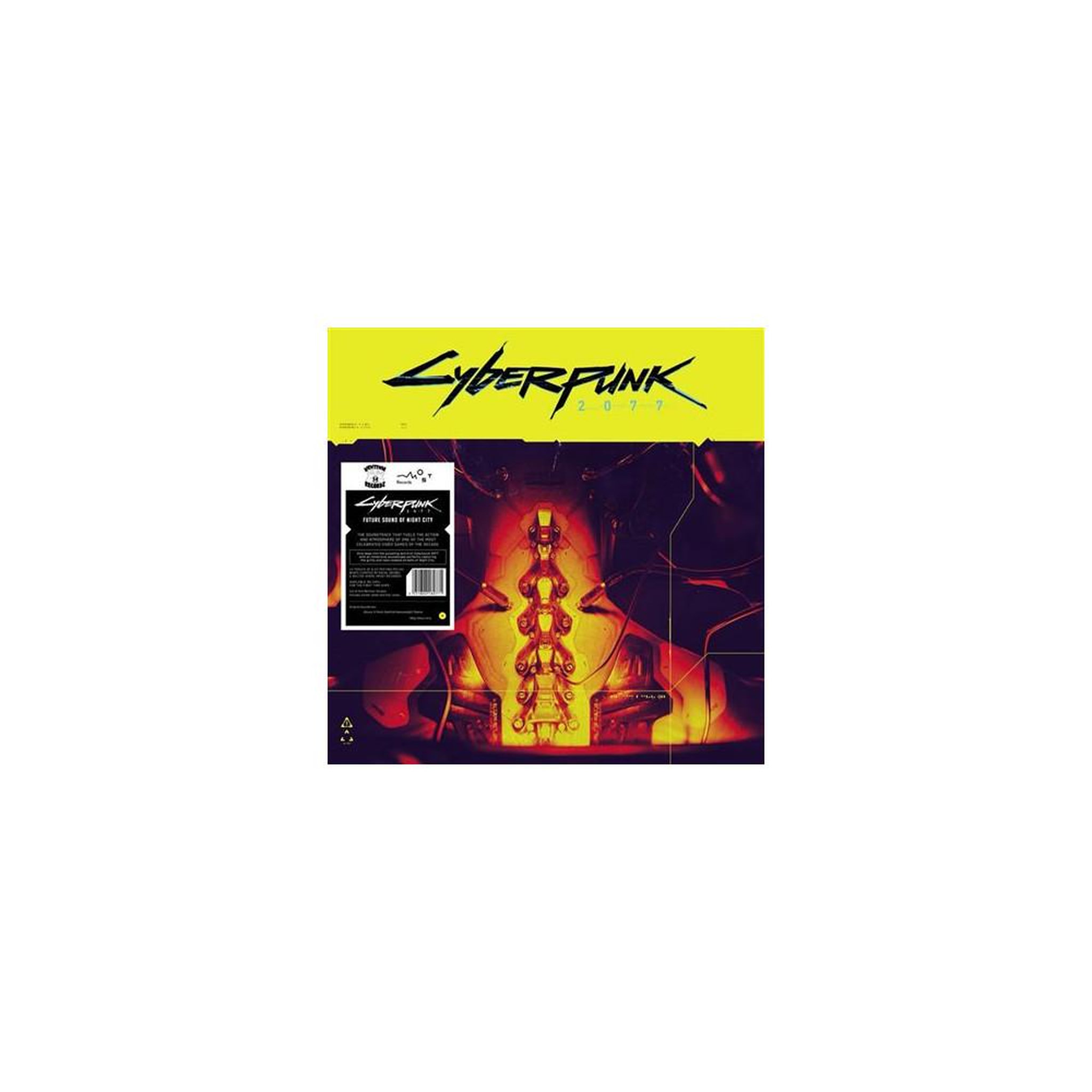 Vinyle jaune 3lp 45 tours cyberpunk 2077 future sound of night city compilation atmosphérique, édition limitée, 15 titres