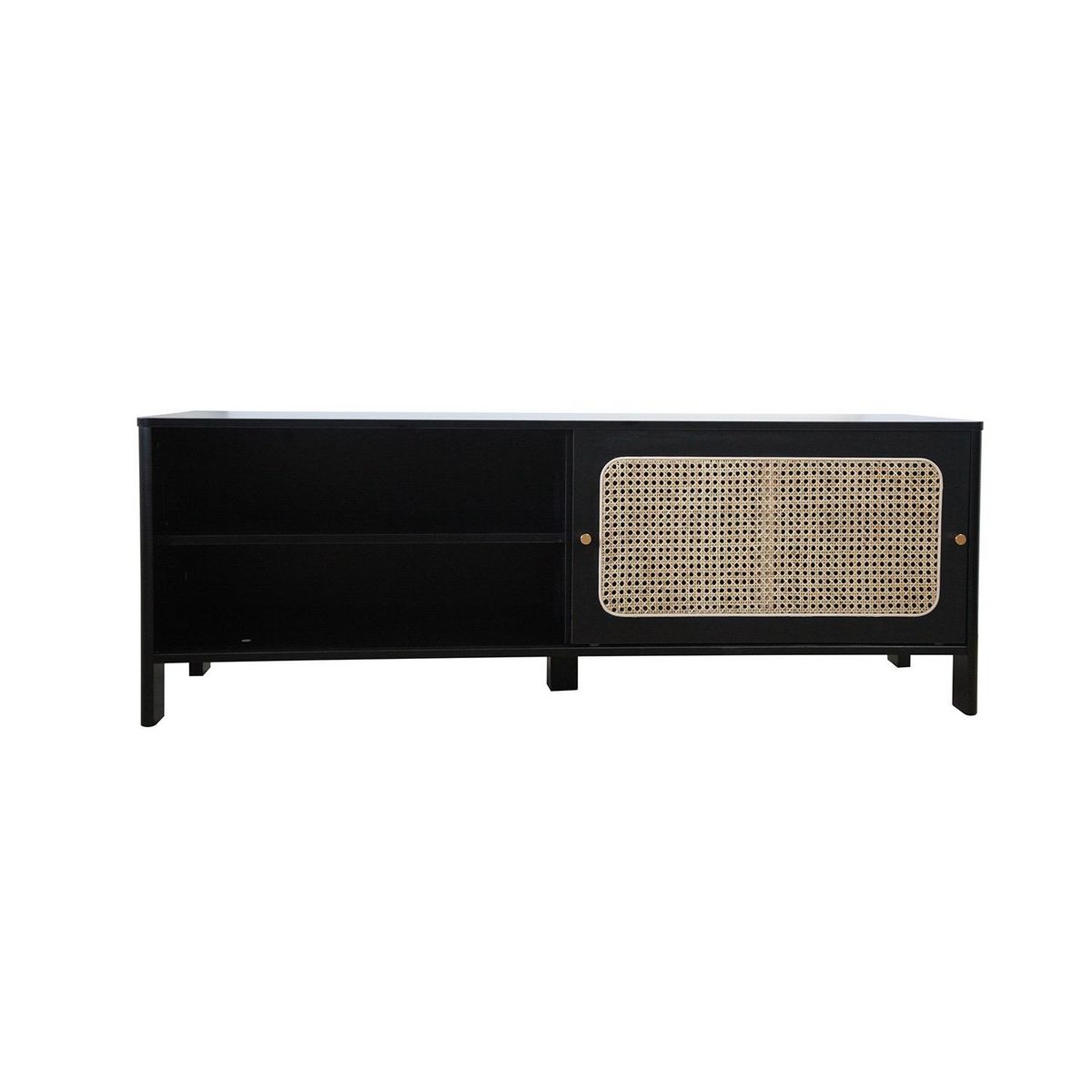 CONCEPT USINE Meuble TV en bois noir et cannage BALI