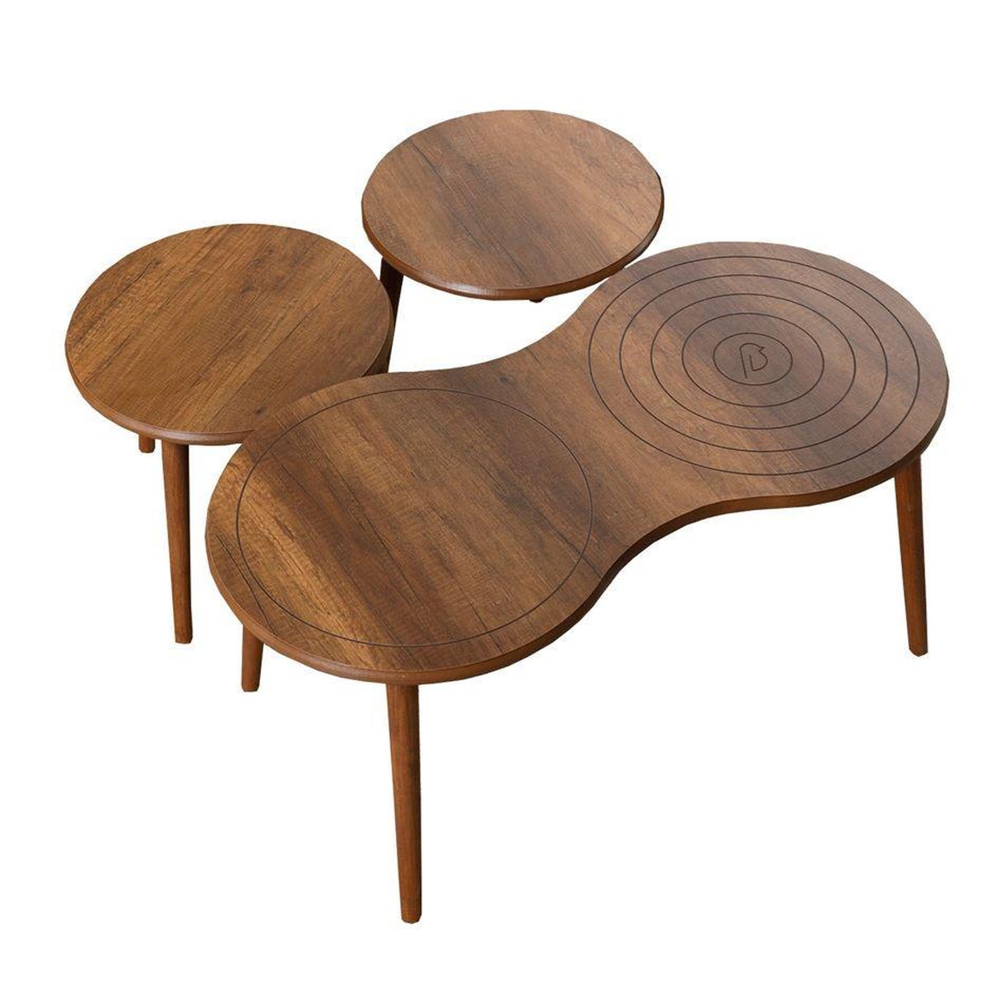 Habitat et Jardin Ensemble de table basse en bois  marlo  100 x 50 x 45 cm - noyer
