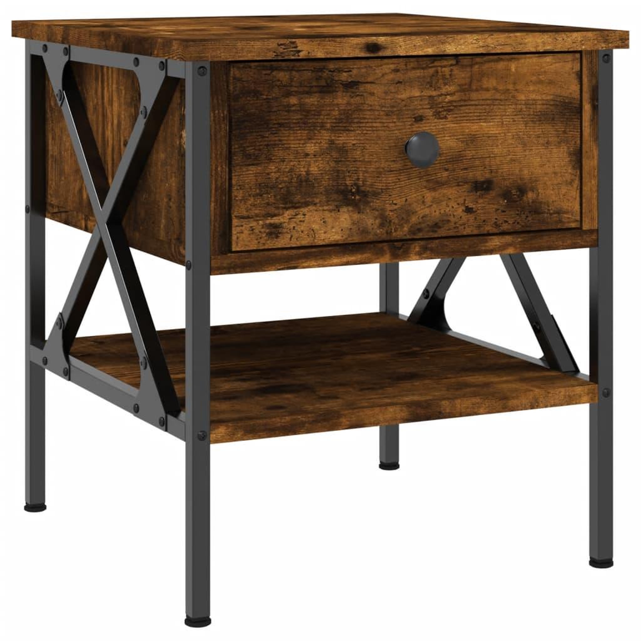 Voir la diapositive 5 : VIDAXL Tables de chevet 2 pcs chene fume 40x42x45 cm bois d'ingenierie