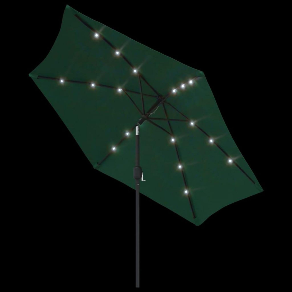 VIDAXL Parasol de jardin en porte-a-faux avec LED 3 m vert