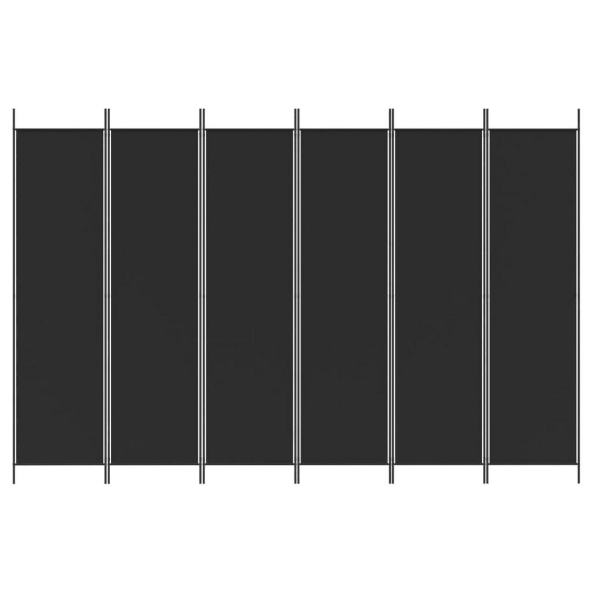 VIDAXL Cloison de separation 6 panneaux Noir 300x200 cm Tissu
