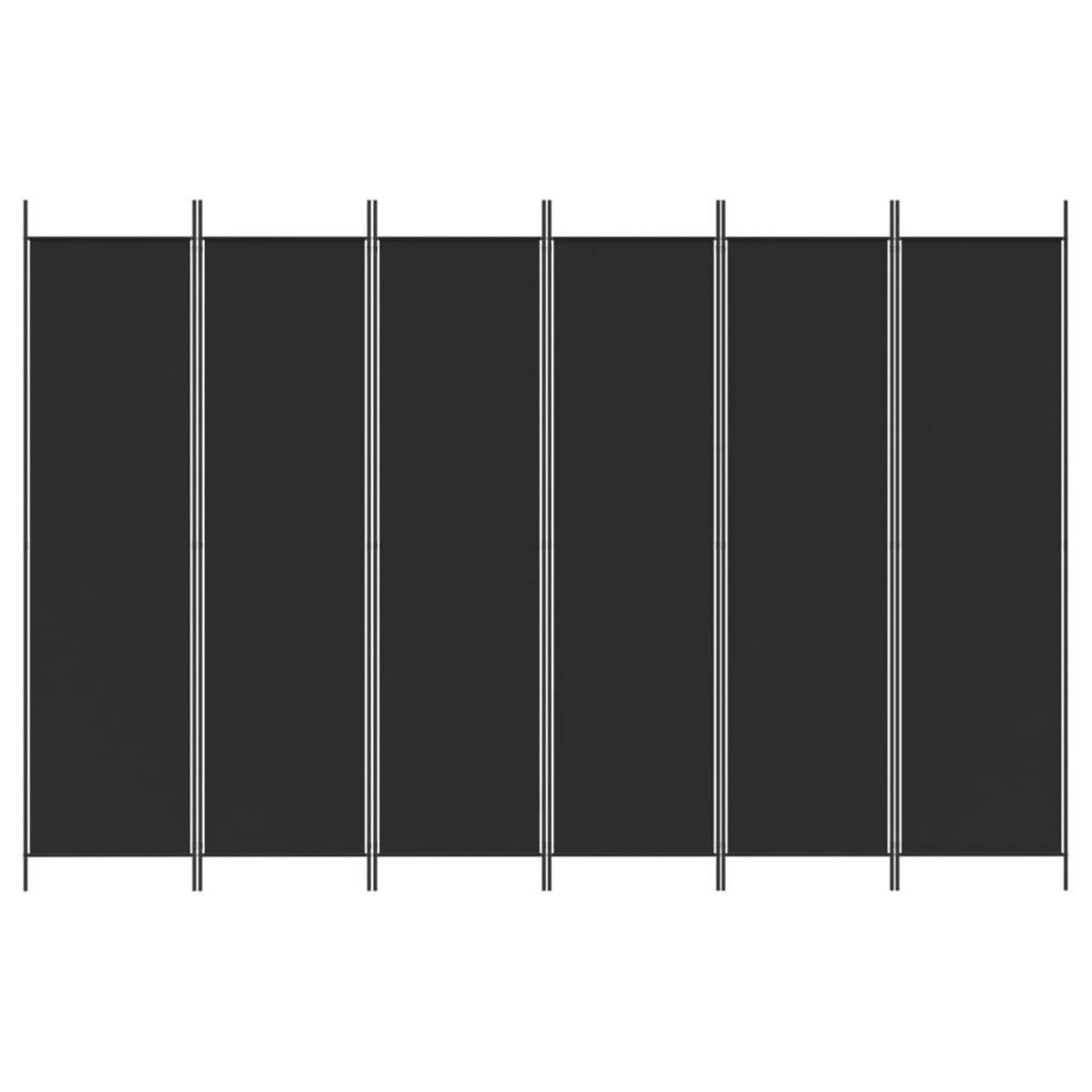 VIDAXL Cloison de separation 6 panneaux Noir 300x200 cm Tissu