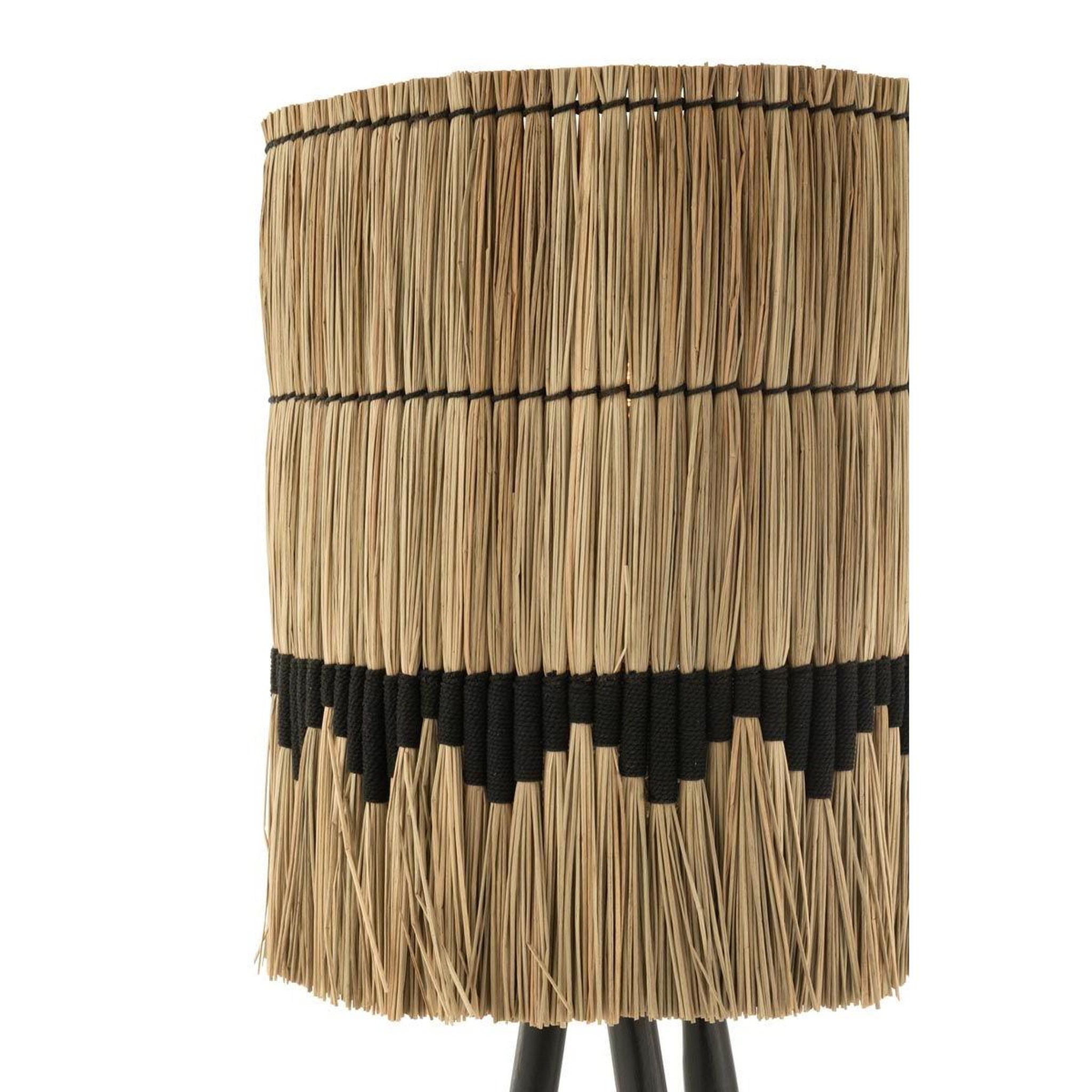 Voir la diapositive 2 : J-LINE Abat-jour déco  black lombok  50cm naturel