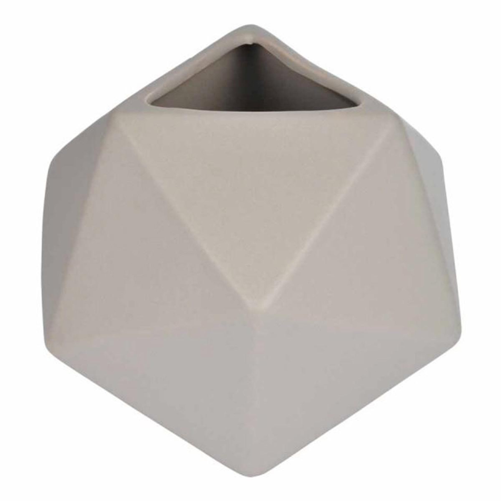 HOMEA Vase déco en céramique  geometrik  19cm taupe