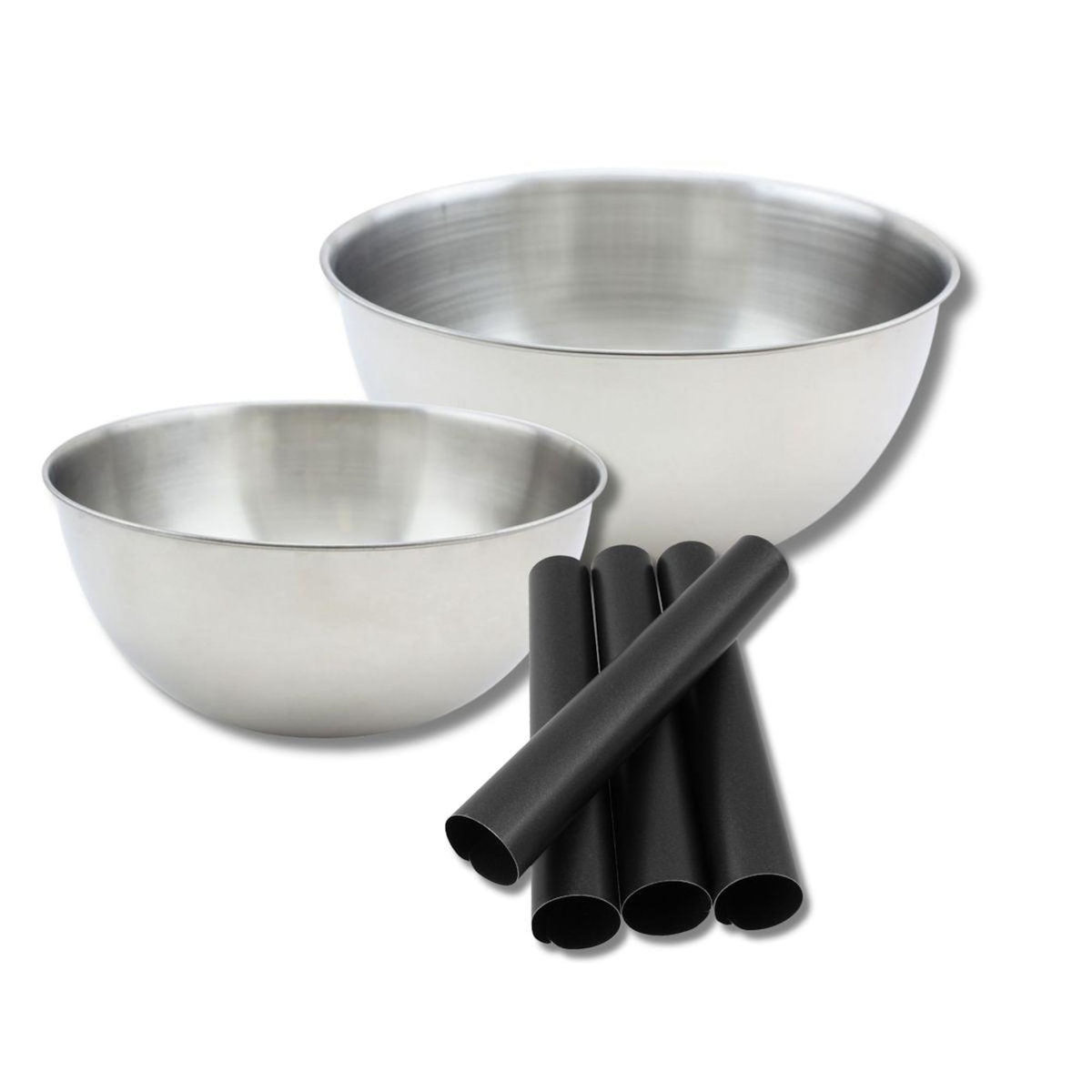 ZENKER Set pâtisserie avec 4 moules tube 13 cm, 2 bols à mixer et 1 spatule Zenker