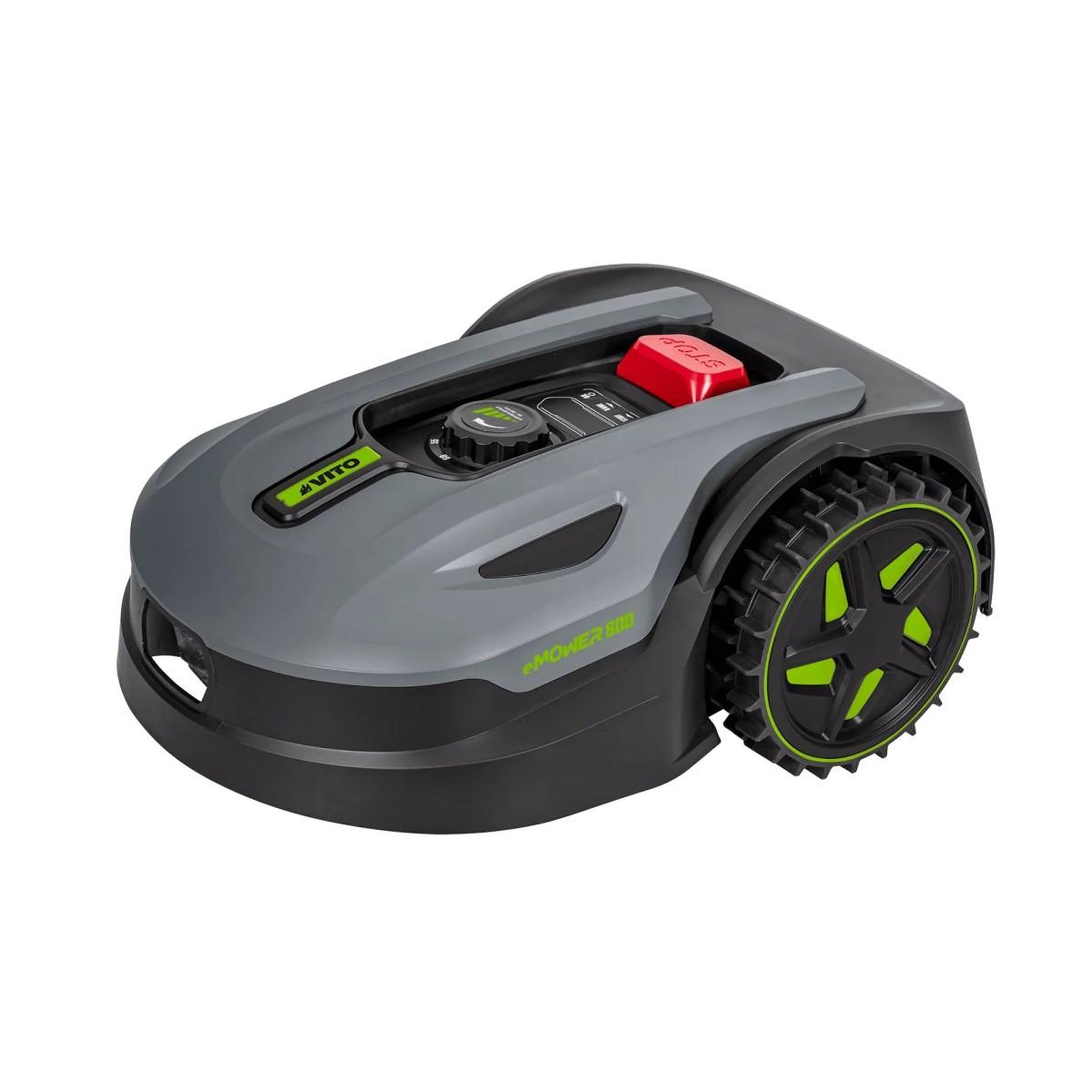 Voir la diapositive 6 : VITO Robot Tondeuse sans fil 800m2 Brushless 3 Lames Coupe 180mm Retour station automatique Mulching VITO