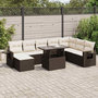 Voir la diapositive 1 : VIDAXL Salon de jardin avec coussins 9 pcs marron resine tressee
