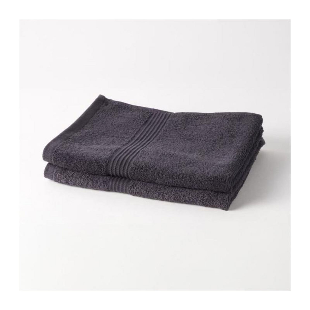 Today TODAY Essential - Lot de 2 serviettes de toilette 50x90 cm 100% Coton coloris fusain