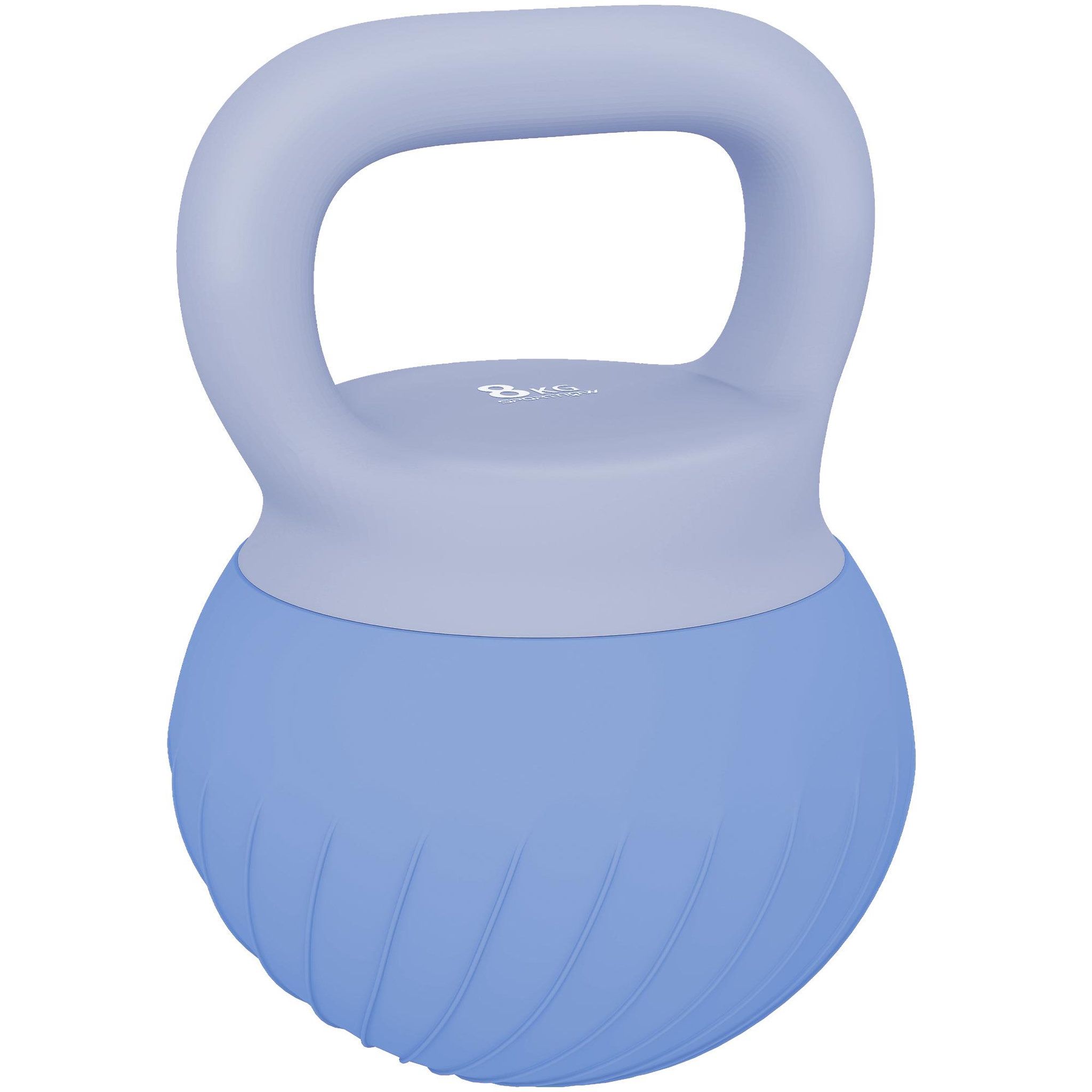 HOMCOM Kettlebell  8 kg - poignée ergonomique antidérapante - revêtement souple - bleu
