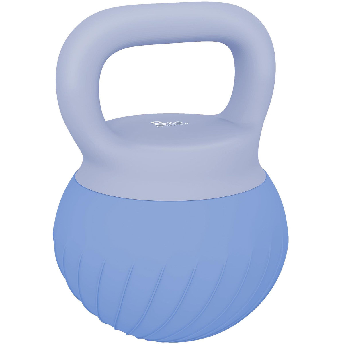 HOMCOM Kettlebell  8 Kg - poignée ergonomique antidérapante - revêtement souple - bleu