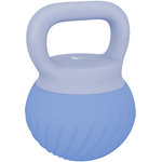 HOMCOM Kettlebell  8 Kg - poignée ergonomique antidérapante - revêtement souple - bleu