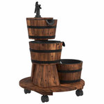VIDAXL Fontaine a eau sur roues pompe 55x55x80 cm bois de sapin massif