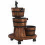 Voir la diapositive 1 : VIDAXL Fontaine a eau sur roues pompe 55x55x80 cm bois de sapin massif