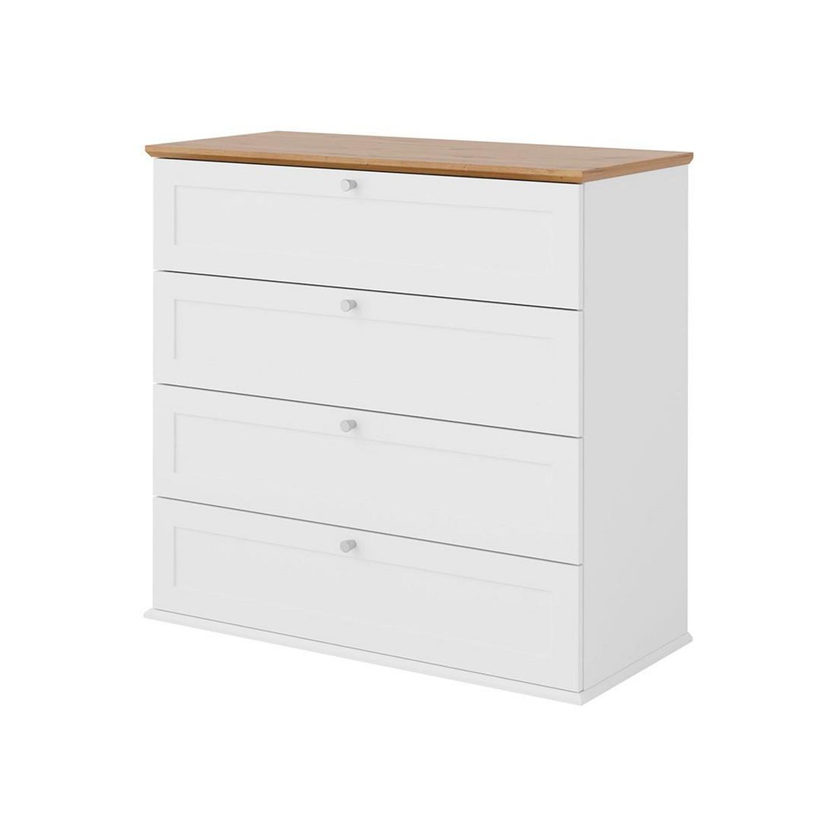 BEST MOBILIER Francesco - commode - effet bois et blanc - 92 cm