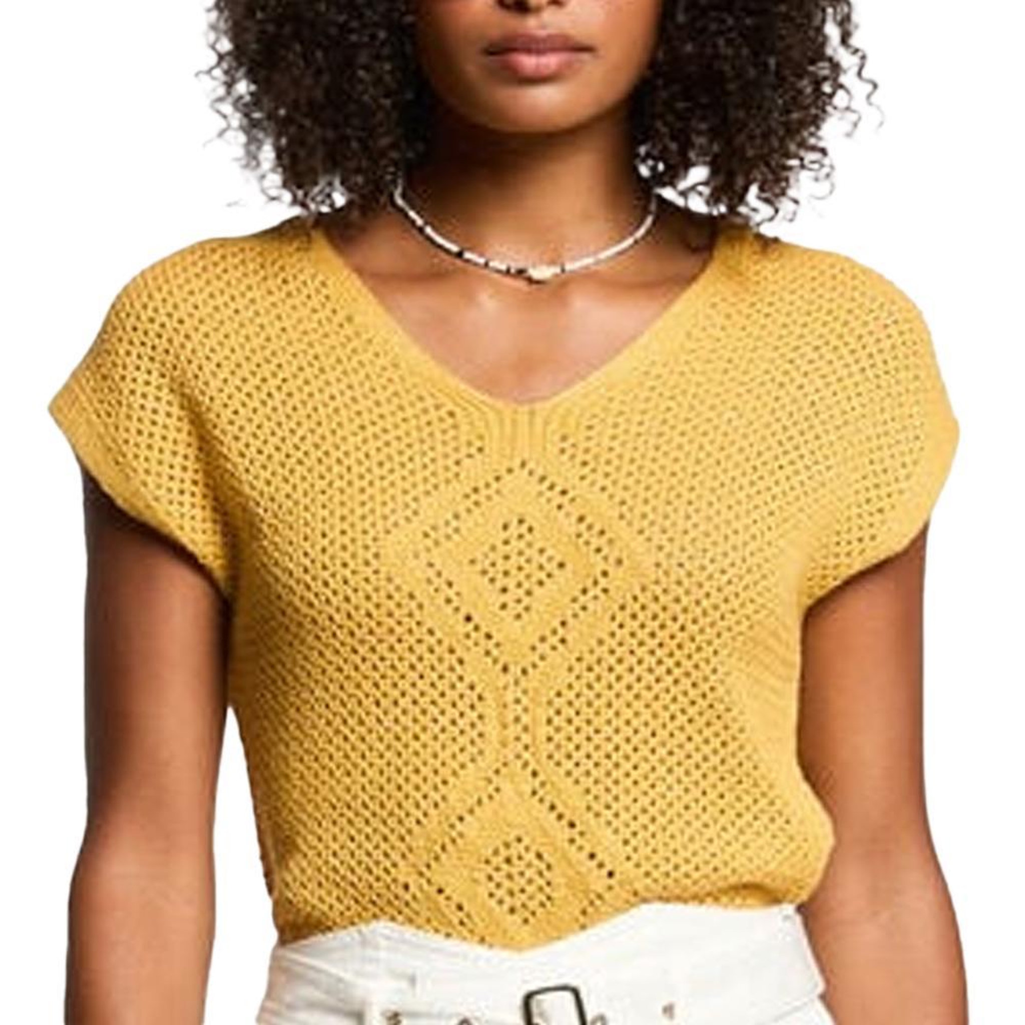 Voir la diapositive 1 : MORGAN Pull Jaune Femme Morgan Mouni