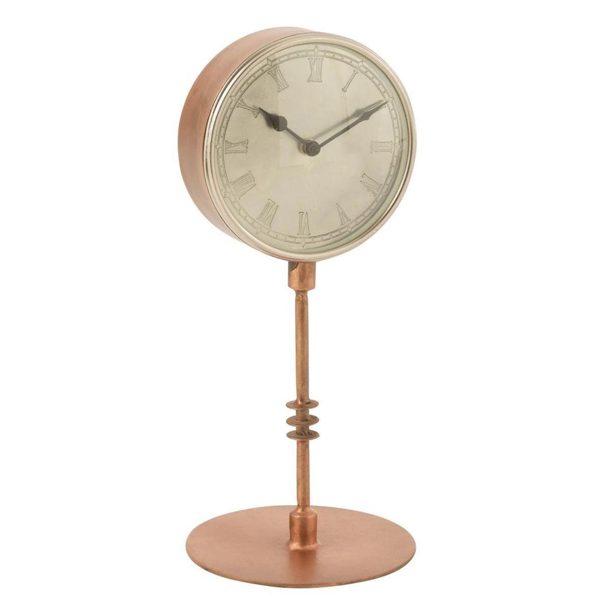 Voir la diapositive 1 : J-LINE Horloge sur Pied en Métal  Antique  38cm Cuivre