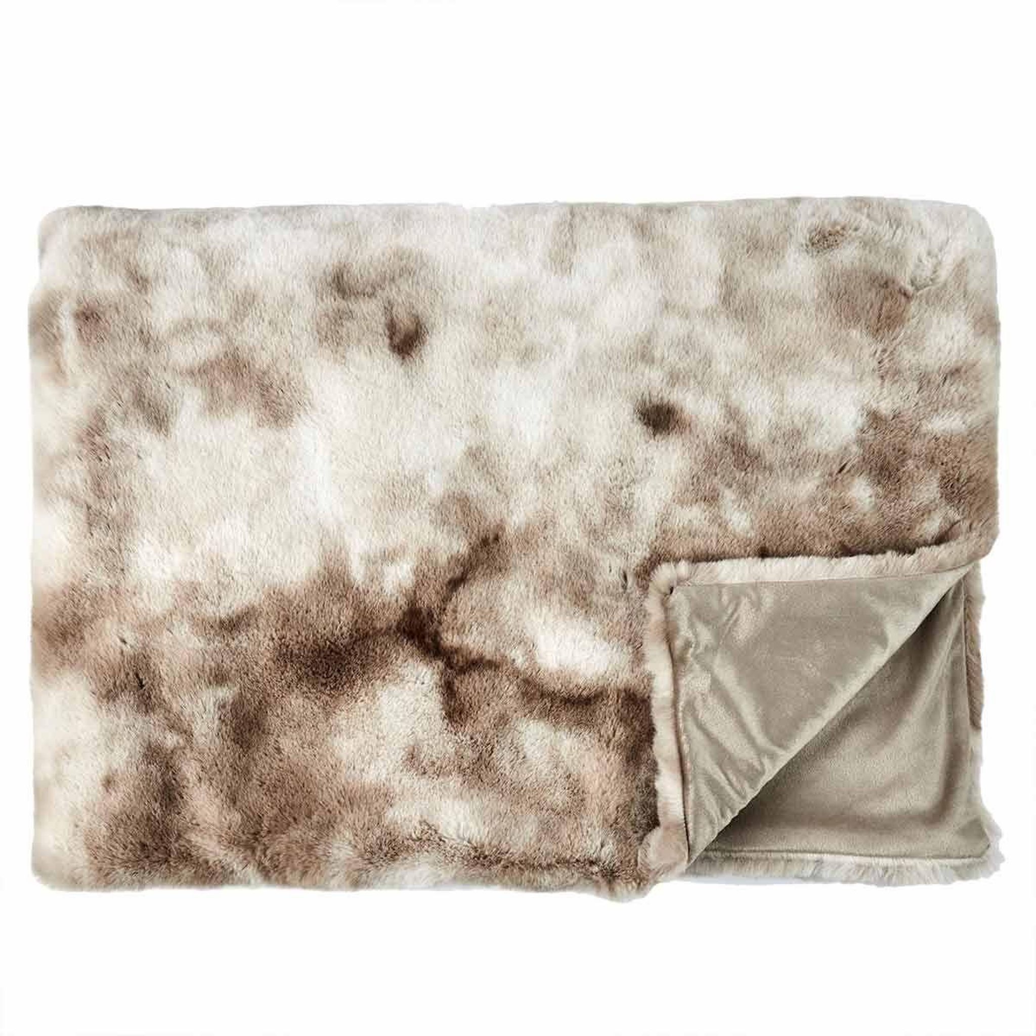 Voir la diapositive 2 : The Home Deco Factory Plaid imitation fourrure  opulence  140x200cm marron