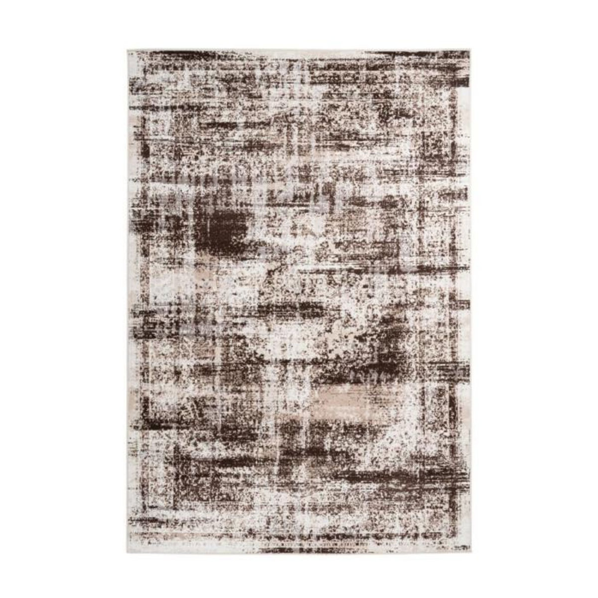 Paris Prix Tapis Vintage à Poils Courts  Ariya  Taupe & Marron