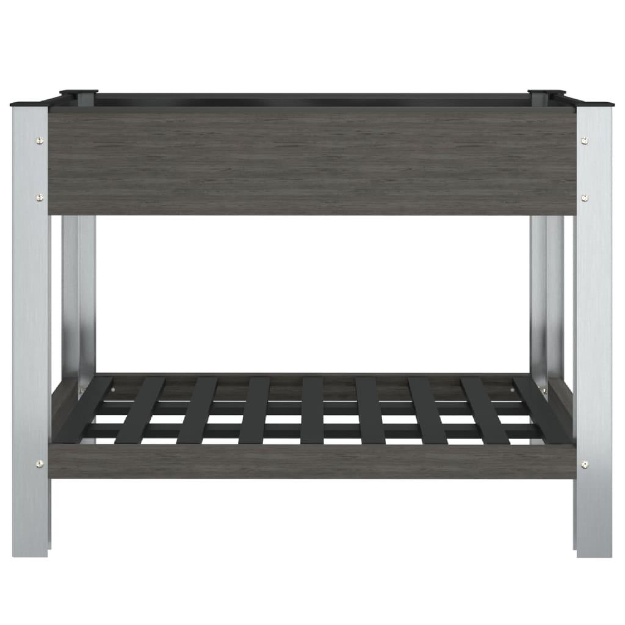 Voir la diapositive 3 : VIDAXL Lit sureleve de jardin avec etagere Gris 100x50x75 cm WPC
