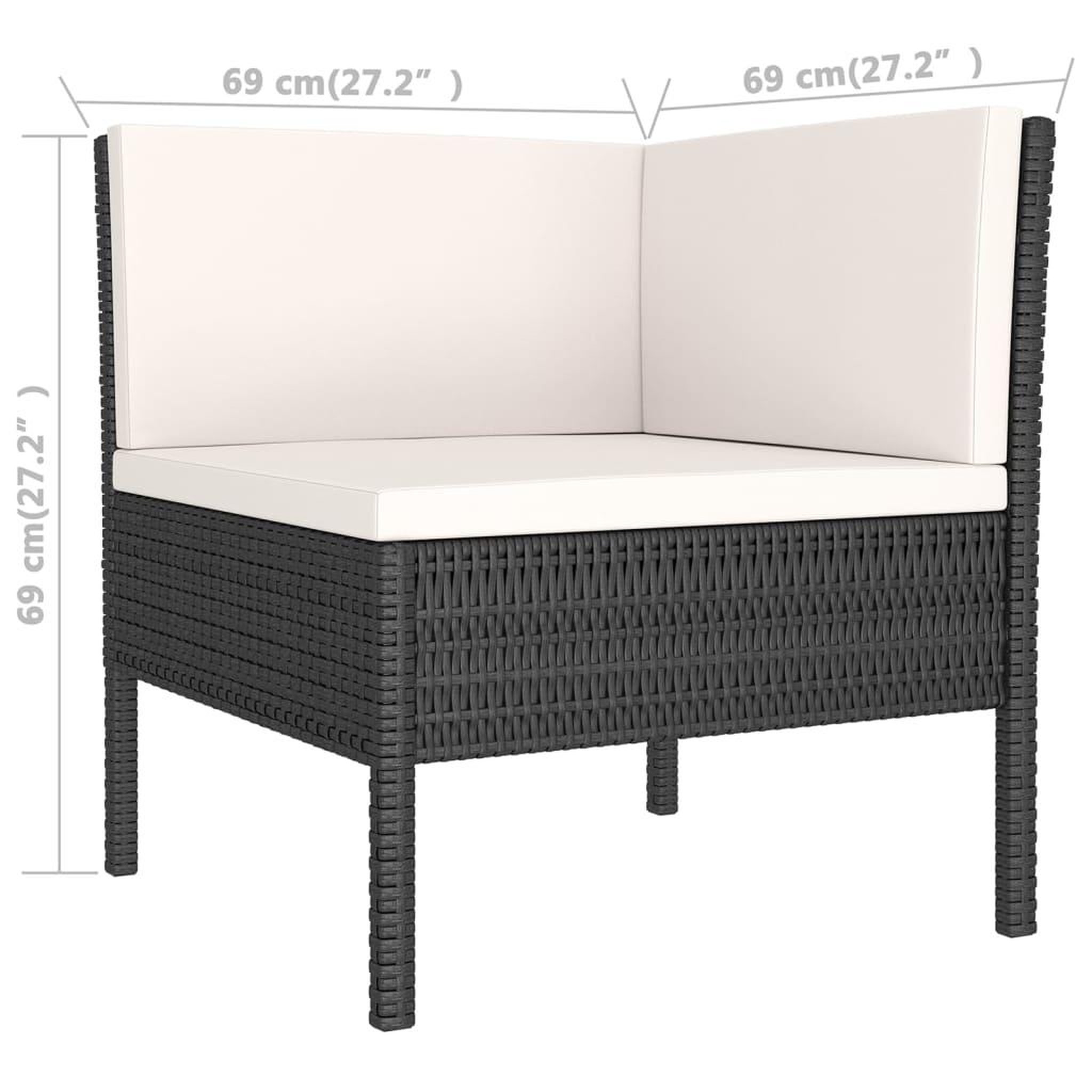 Voir la diapositive 6 : VIDAXL Salon de jardin 5 pcs avec coussins resine tressee noir