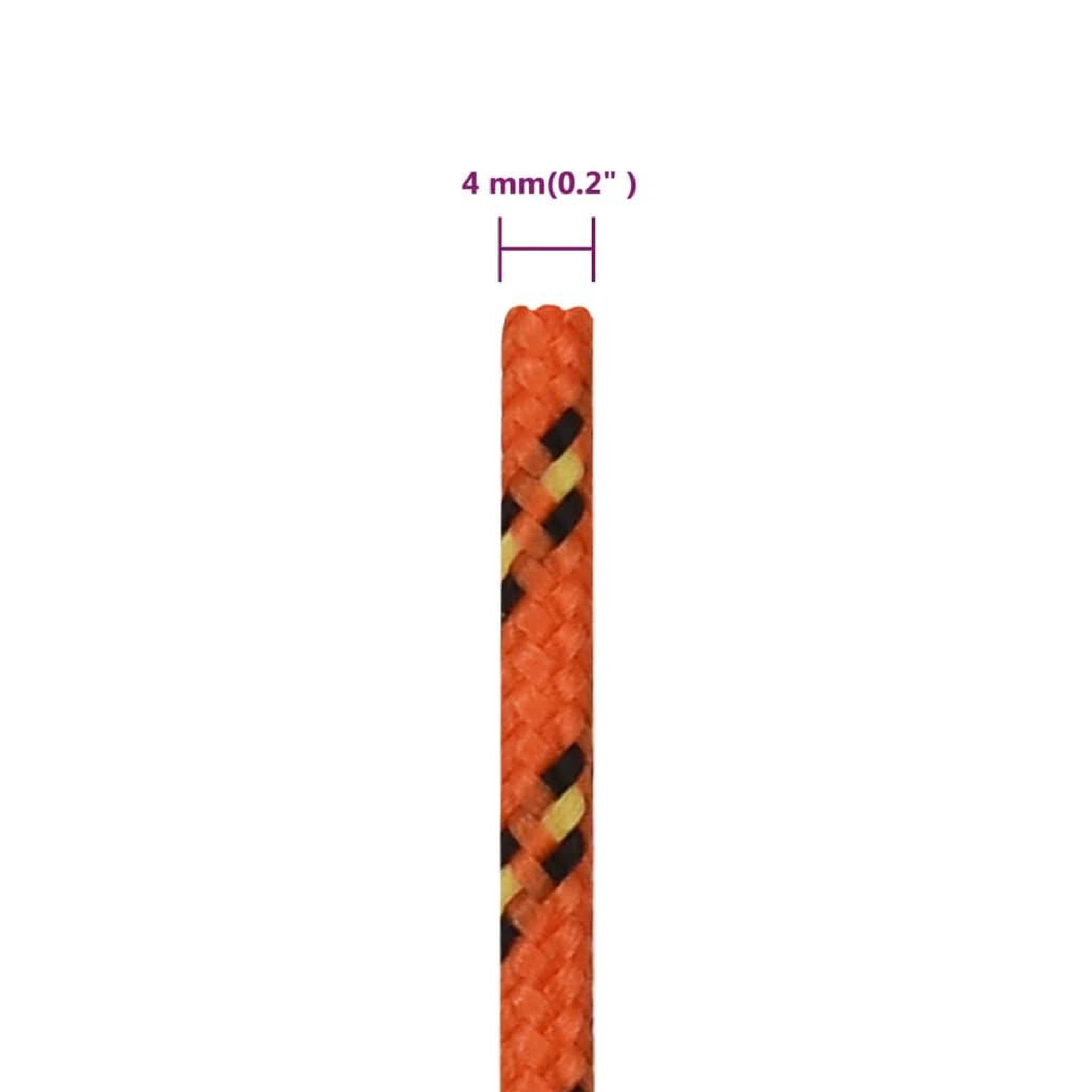 Voir la diapositive 6 : VIDAXL Corde de bateau Orange 4 mm 25 m Polypropylene