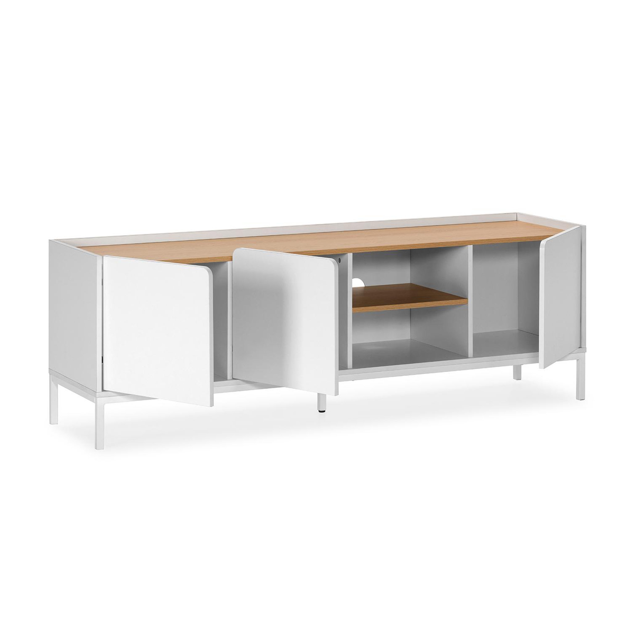 Voir la diapositive 3 : VS VENTA-STOCK Meuble Tv Curva 3 portes couleur Blanc