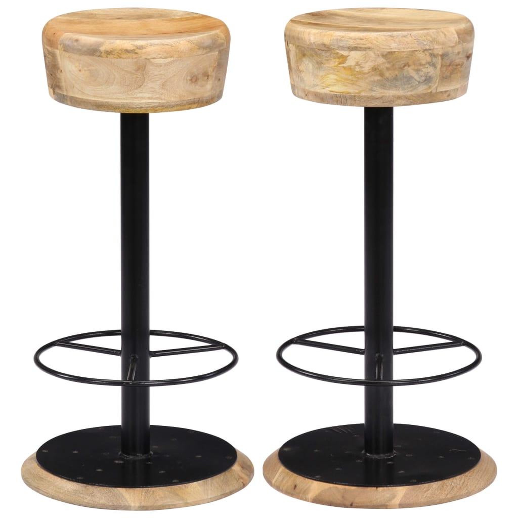 VIDAXL Chaises de bar lot de 2 bois de manguier solide
