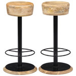 VIDAXL Chaises de bar lot de 2 bois de manguier solide