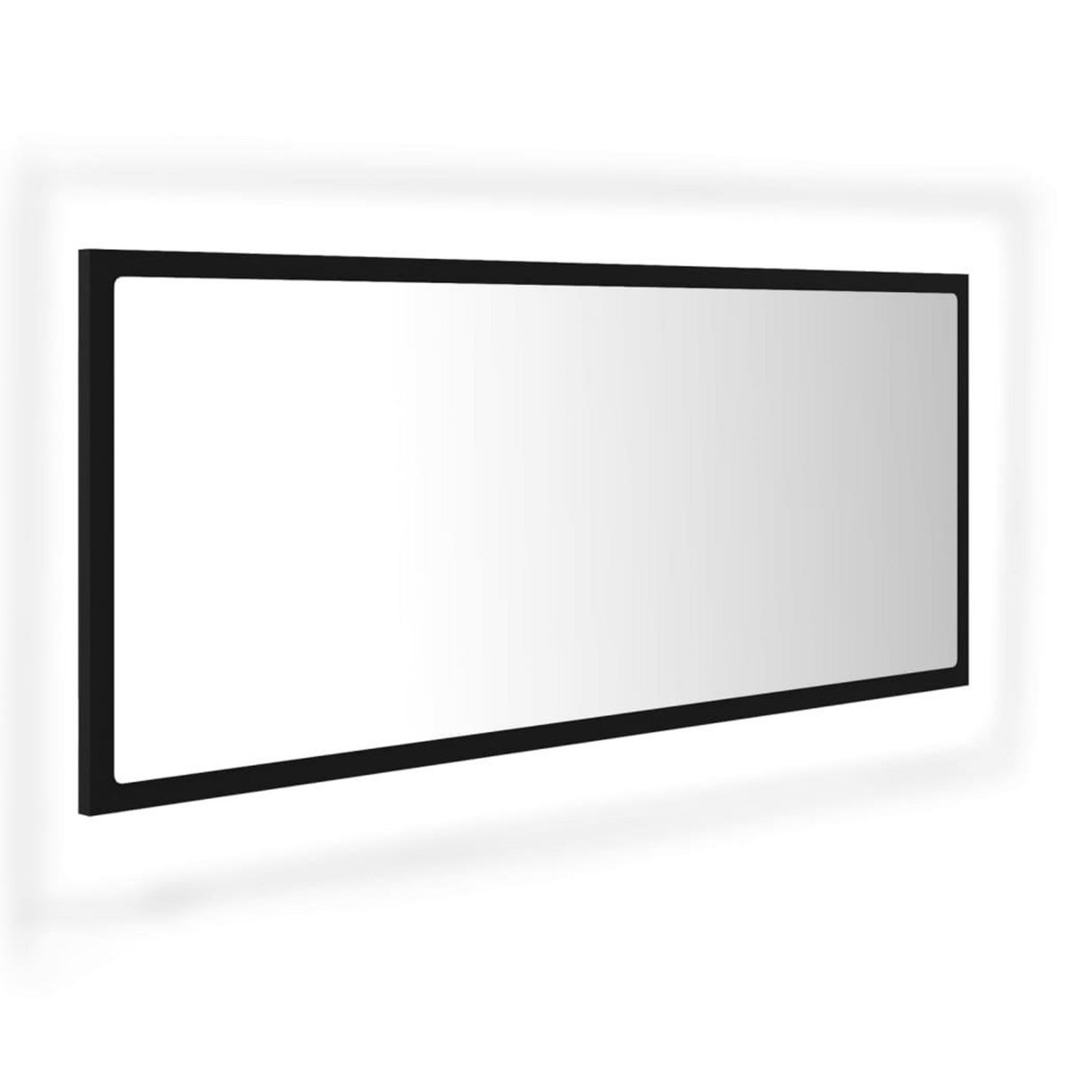 VIDAXL Miroir a LED de salle de bain Noir 100x8,5x37 cm Acrylique