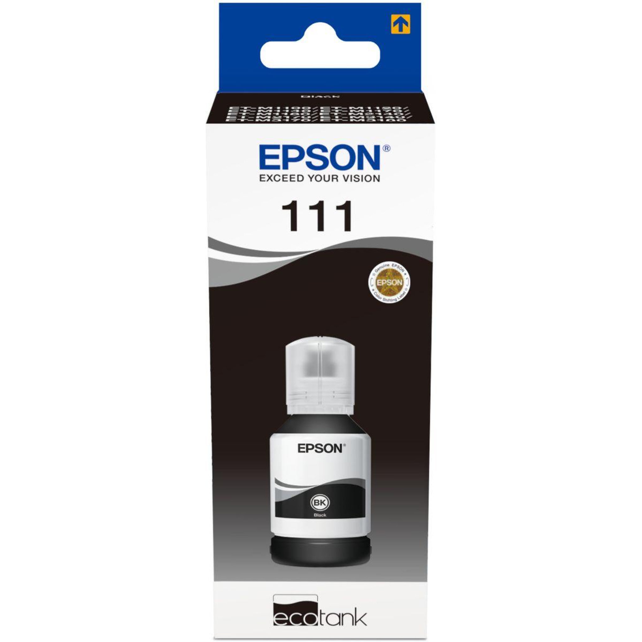 Epson Cartouche d'encre bouteille d'encre ecotank 111 noire (pigmentée) - c13t03m14a