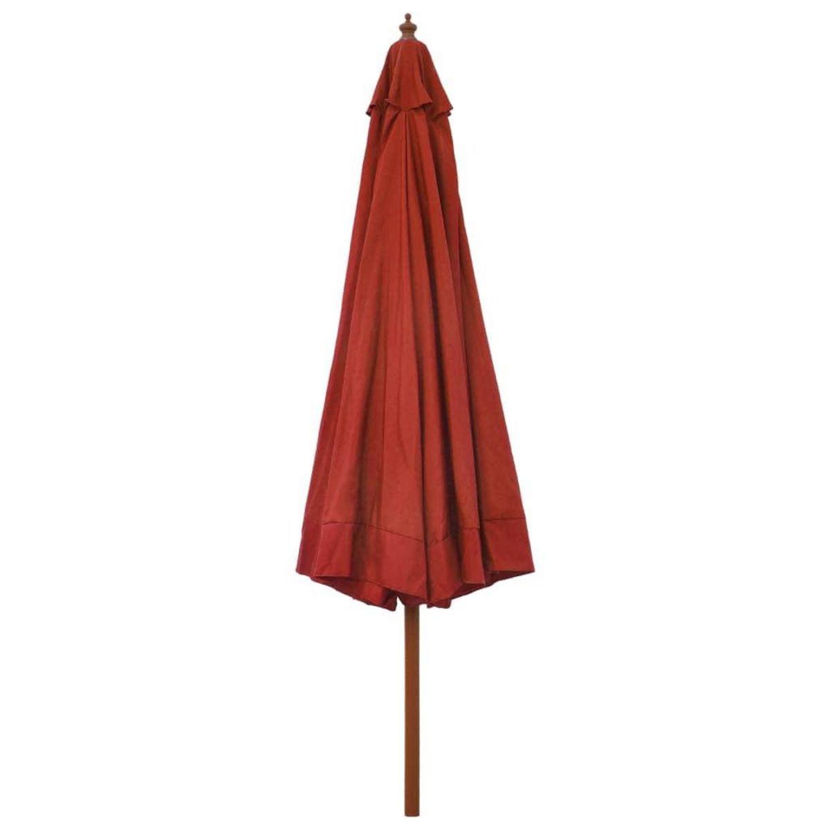 VIDAXL Parasol d'exterieur avec mat en bois 330 cm Terre cuite