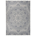 VIDAXL Tapis a tissage plat d'exterieur 140x200 cm Motif bleu