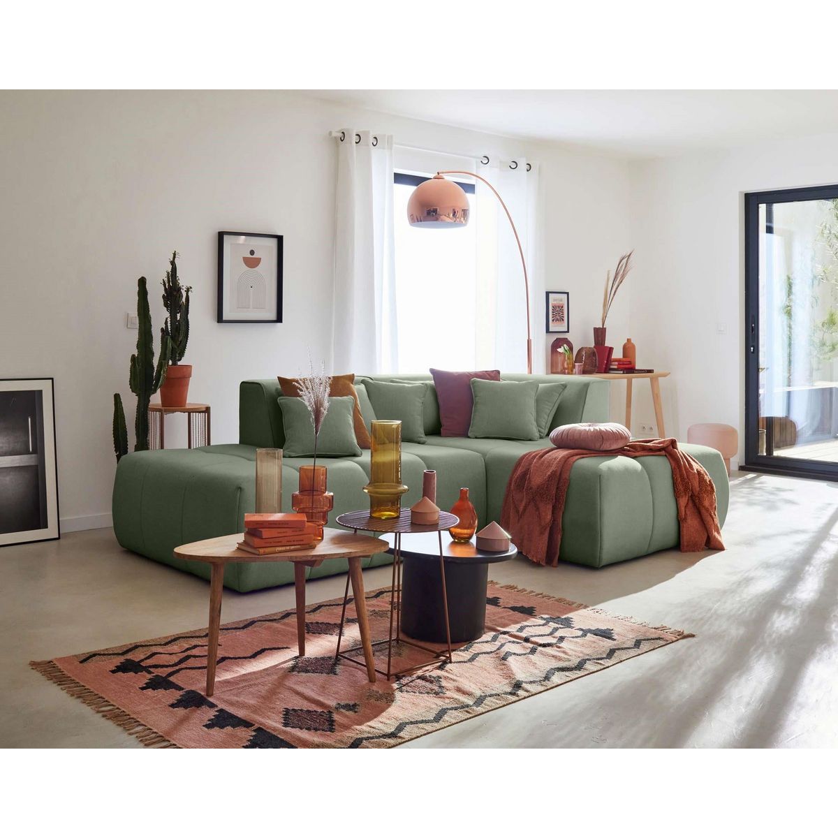 LISA DESIGN Caracas - canapé modulable d'angle droit - 4 places - en tissu