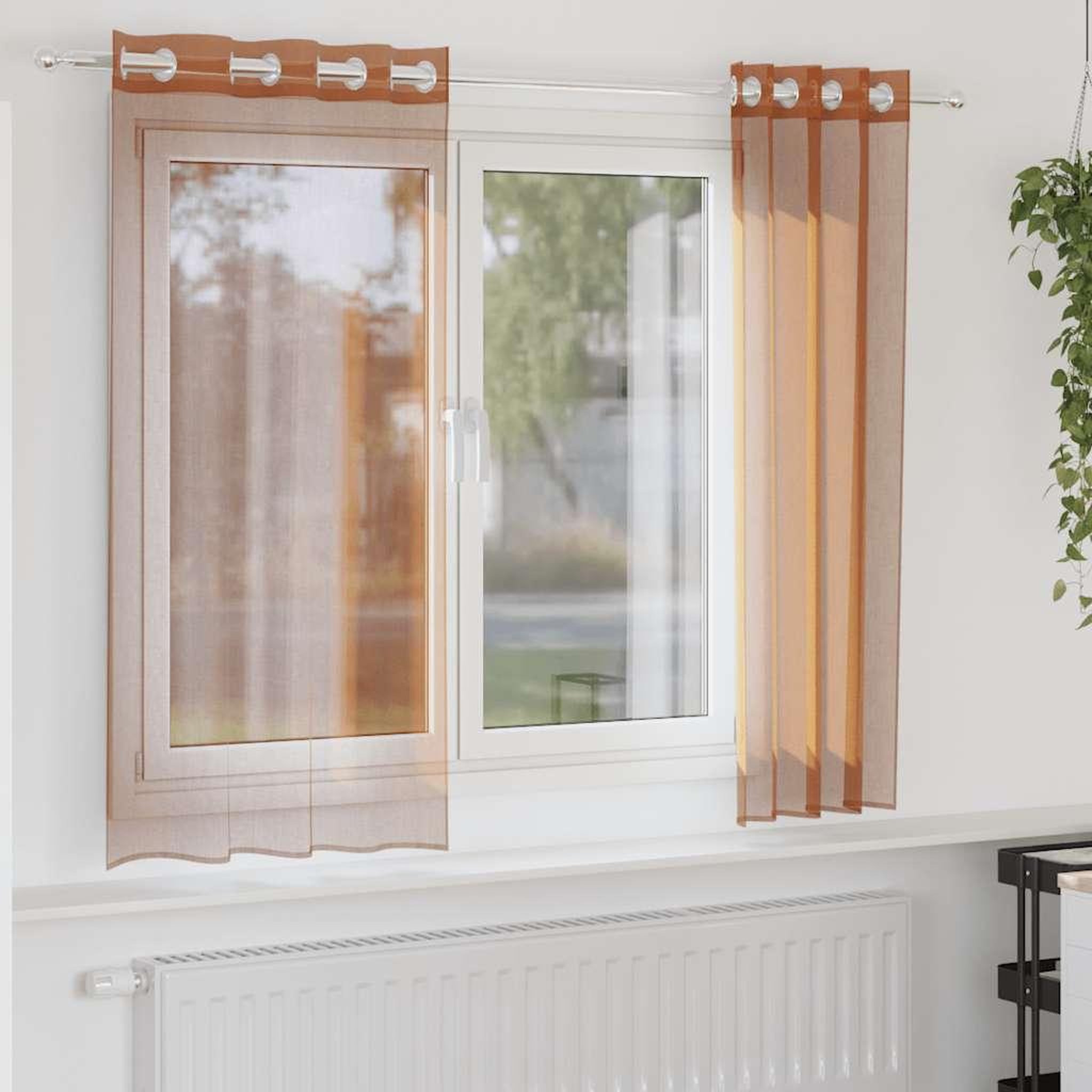 VIDAXL Rideaux en voile avec œillets 2 pcs terre cuite