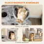 Voir la diapositive 5 : PAWHUT Arbre à chat design gris clair multi-activités - zones de repos, griffoirs - H.170 cm