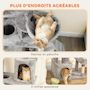 Voir la diapositive 5 : PAWHUT Arbre à chat design gris clair multi-activités - zones de repos, griffoirs - H.170 cm