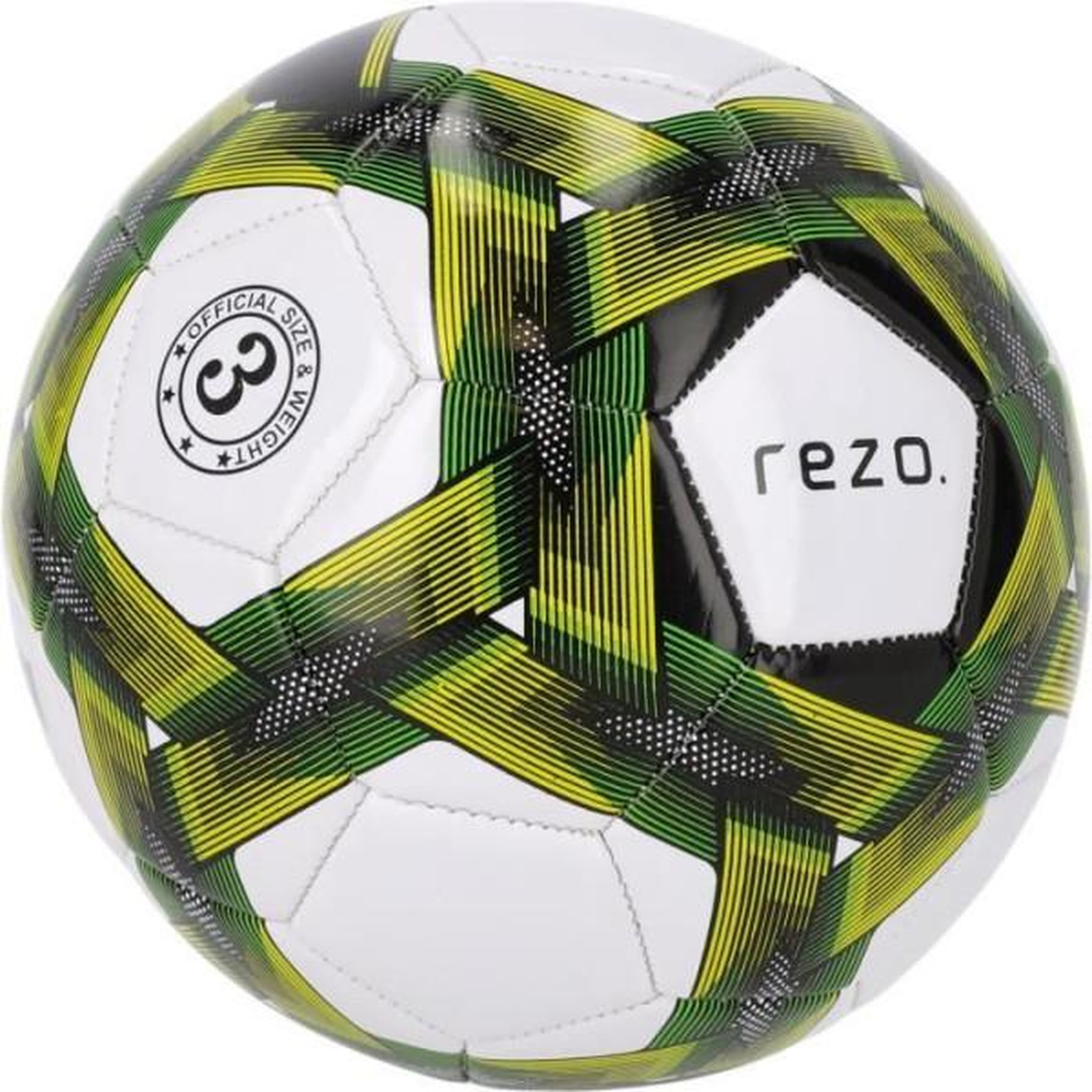 Voir la diapositive 2 : MARKET24 Ballon de football - REZO - PVC - Taille 4 - Jaune bicolore - Résistant