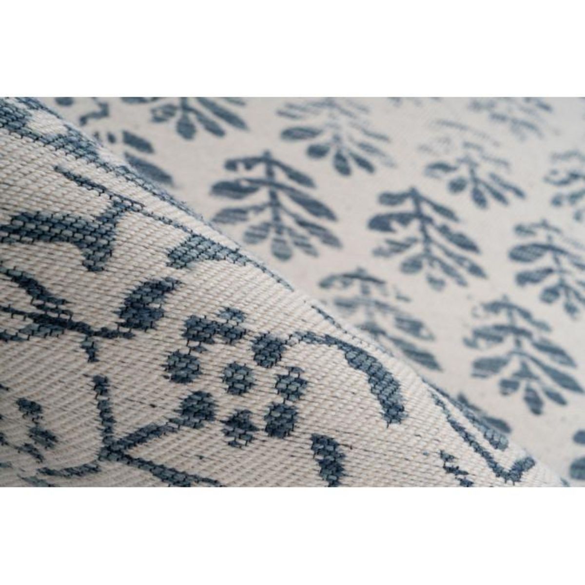 Paris Prix Tapis d'Extérieur Ethnique  Yoga  Bleu & Ivoire